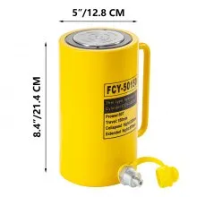 VEVOR 50T 6In Stroke Hydraulic Cylinder Jack Solid Single Acting Hydraulic Ram Cylinder 150mm Hydraulic Lifting Cylinders for Bending, straightening and Pulling on Trucks, Tractors and Heavy equipm