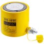 yellow VEVOR hydraulic cylinder rsc-5050 with specifications label and attached cap.