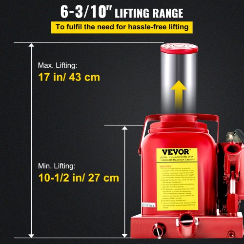 50 Ton Air Bottle Jack - Manual Pneumatic Hydraulic Low Profile For RV Truck Car - JS02310
