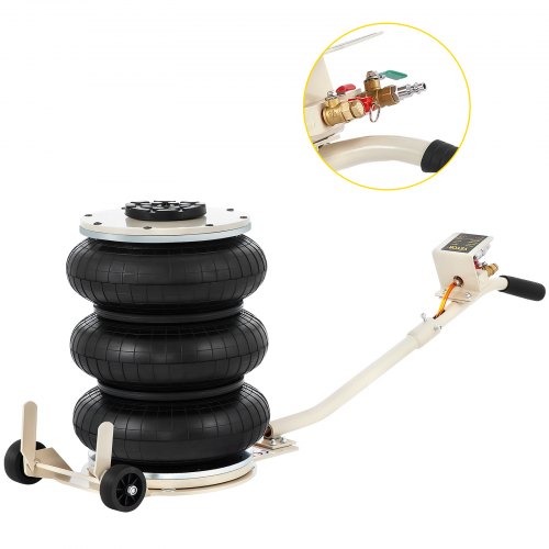 VEVOR 5 Ton/11023 lbs  Pneumatic Jack Triple Bag Air Jack Lifting Height 6.5-16Inch Inflatable Car Jack Lifter Pneumatic Air Jack 11023LBS Capacity Extremely Fast Lifting