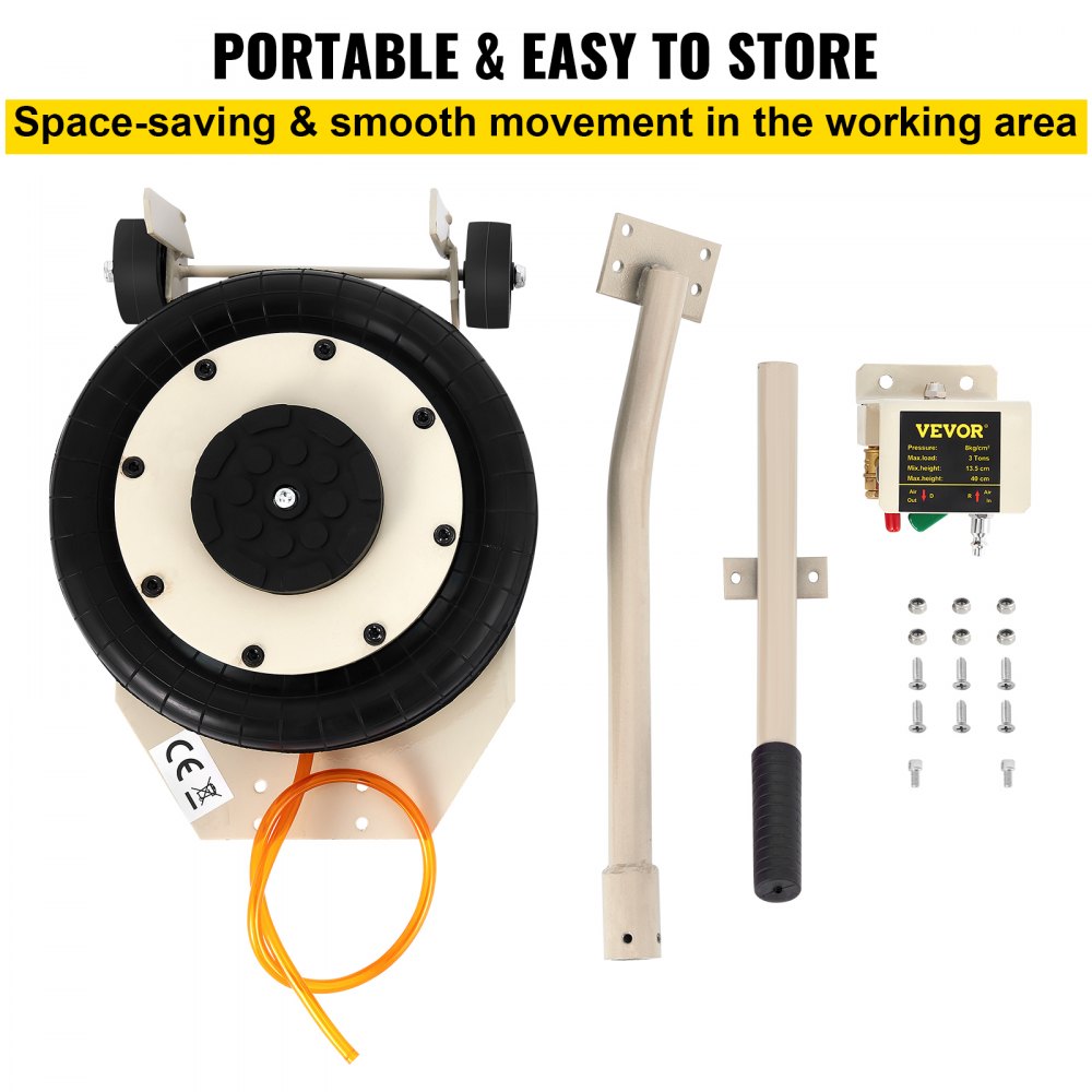 VEVOR 5 Ton/11023 lbs  Pneumatic Jack Triple Bag Air Jack Lifting Height 6.5-16Inch Inflatable Car Jack Lifter Pneumatic Air Jack 11023LBS Capacity Extremely Fast Lifting