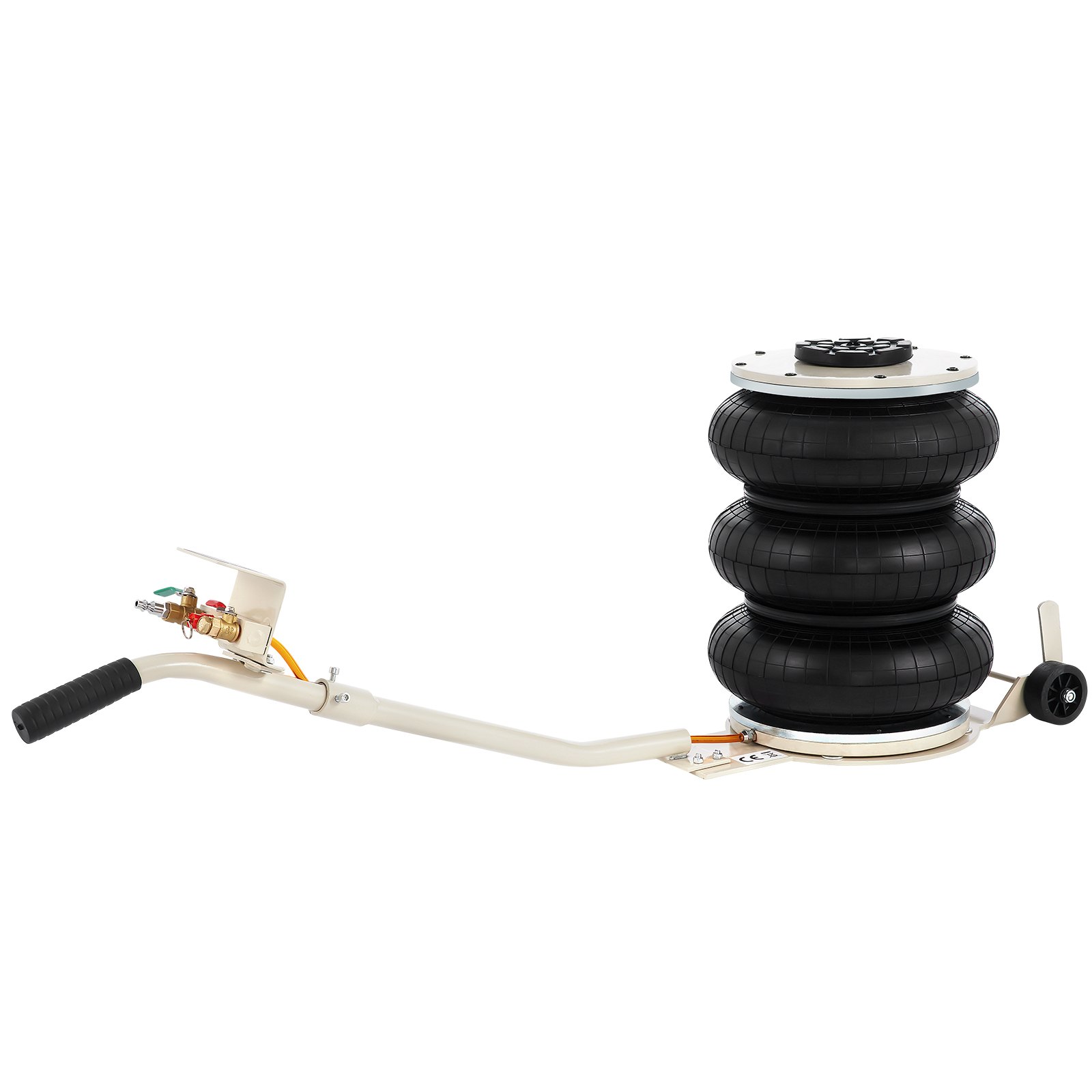 VEVOR pneumatic jack with three air bags and ergonomic handle.