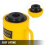 yellow VEVOR hydraulic cylinder jack with black top for easy lifting.