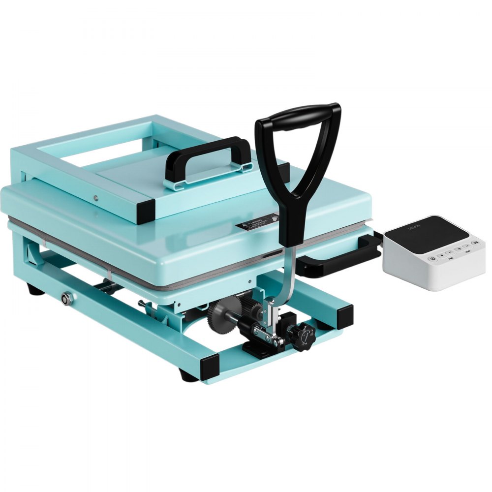 VEVOR Hybrid Heat Press, 15 x 15 inch, 5-in-1 Multifunction, Heat Up Fast and Even, All-New Patented Design, Easy to Control, Sublimation Press Machine for T-shirts/Tumblers/Caps/Plates, Light Green