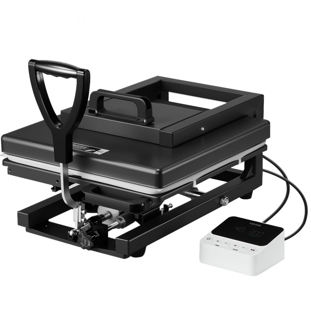VEVOR Hybrid Heat Press, 380 x 380 mm, 8-in-1 Multifunction, Heat Up Fast and Even, All-New Patented Design, Easy to Control, Sublimation Press Machine for T-shirts/Mugs/Tumblers/Caps/Plates, Black