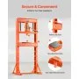 VEVOR Hydraulic Shop Press, 20 T H-Frame Shop Press with Press Plate & Triangular Support, Stable Garage Floor Adjustable Hydraulic Press with Relief Valve, Fit for Bending, Straightening & Stamping