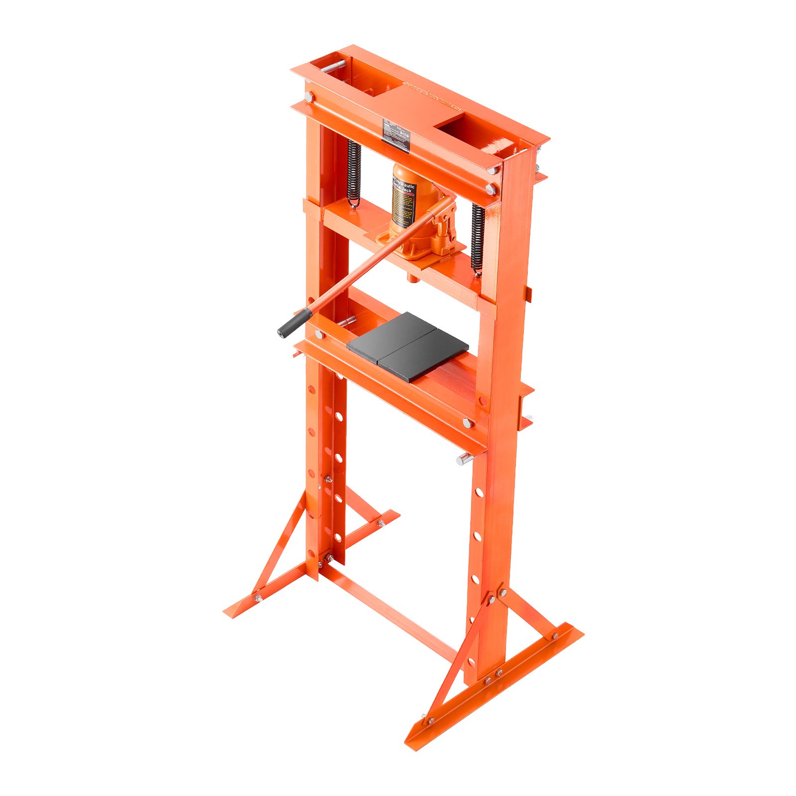 VEVOR Hydraulic Shop Press, 20 T H-Frame Shop Press with Press Plate & Triangular Support, Stable Garage Floor Adjustable Hydraulic Press with Relief Valve, Fit for Bending, Straightening & Stamping