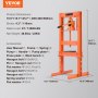 VEVOR Hydraulic Shop Press, 6 Ton H-Frame Hydraulic Garage/Shop Floor Press, Adjustable Shop Press with Press Plates, Heavy Duty Hydraulic Press for Garage, Shop, Workshop