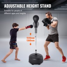 VEVOR Punching Bag, Reflex Boxing Bag for Teens & Adults, Height Adjustable Free Standing Strike Bag Set with Boxing Gloves & Stand, Speed Bag for Training, Boxing Equipment, Stress Relief & Fitness