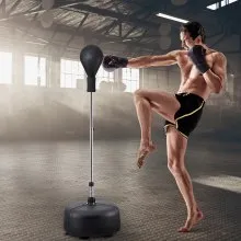 VEVOR Punching Bag, Reflex Boxing Bag for Teens & Adults, Height Adjustable Free Standing Strike Bag Set with Boxing Gloves & Stand, Speed Bag for Training, Boxing Equipment, Stress Relief & Fitness