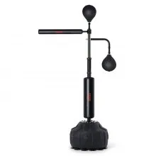 VEVOR Boxing Speed Trainer, Punching Bag with Stand, Reflex Boxing Bag for Teens & Adults, Height Adjustable Free Standing Strike Bag Set with Gloves, Workout Speed Bag for Home Gym Training, Black