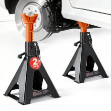 VEVOR Jack Stands, 6 Ton (13,000 lbs) Capacity, 14.6-22.8 in Adjustable Height, Heavy Duty Steel Jack Auto Stands with Double Locking, for Lifting RV, Small Truck, Car, SUV, 1 Pair, Black and Orange
