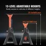 VEVOR Jack Stands, 6 Ton (5,897.5 kg) Capacity Car Jack Stands Double Locking, 36.1 - 58.4 cm Adjustable Height, for lifting SUV, Pickup Truck, Car and UTV/ATV, Red, 1 Pair