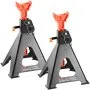 VEVOR Jack Stands, 6 Ton (5,897.5 kg) Capacity Car Jack Stands Double Locking, 36.1 - 58.4 cm Adjustable Height, for lifting SUV, Pickup Truck, Car and UTV/ATV, Red, 1 Pair