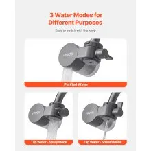 Faucet Mount Water Filters Sink Water Purifier for Kitchen Gray Horizontal