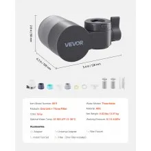 Faucet Mount Water Filters Sink Water Purifier for Kitchen Gray Horizontal
