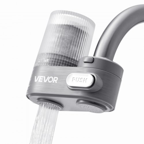 Faucet Mount Water Filter Sink Water Purifier for Kitchen Vertical Gray