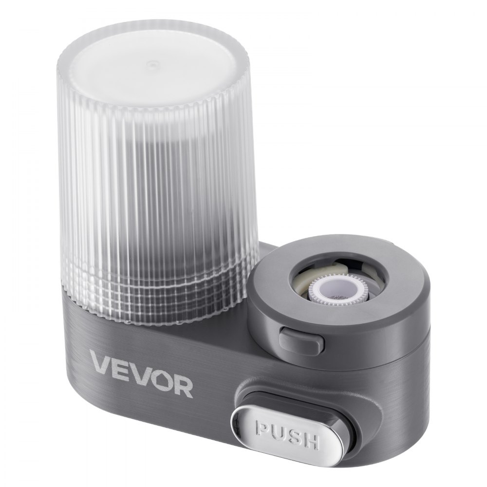VEVOR Faucet Mount Water Filter, Vertical Water Purifier for Sink Tap, Carbon Fiber Filter, Removes Chlorine Lead with 3 Filters, Fits Most Kitchen or Bathroom Faucets, Gray