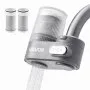 VEVOR Faucet Mount Water Filter, Vertical Water Purifier for Sink Tap, Carbon Fiber Filter, Removes Chlorine Lead with 3 Filters, Fits Most Kitchen or Bathroom Faucets, Gray