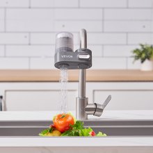 Faucet Mount Water Filters Sink Water Purifier for Kitchen Gray Vertical