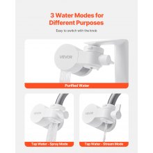 Faucet Mount Water Filters Sink Water Purifier for Kitchen White Horizontal