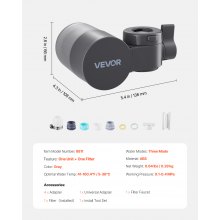 Faucet Mount Water Filter Sink Water Purifier for Kitchen Horizontal Gray