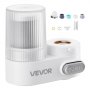 Filtro de agua VEVOR para grifo, purificador de agua vertical para grifo de fregadero, filtros de fibra de carbono, elimina el cloro y el plomo con 1 filtro, compatible con la mayoría de grifos de cocina o baño, color blanco