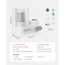 Faucet Mount Water Filter Sink Water Purifier for Kitchen Vertical White