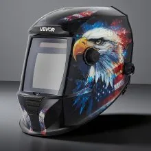 VEVOR Welding Helmet Auto Darkening, 3.94" x 3.15" True Color Welding Hood, 1/1/1/1 Solar-Powered Welder Mask 4 Arc Sensors, Wide Shade 4/5-9/9-13 for TIG MIG ARC Weld Grinding Cutting - METIS Series
