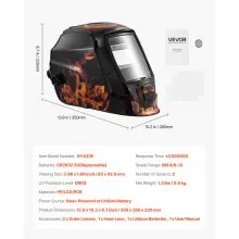 VEVOR Welding Helmet Auto Darkening 3.94" x 1.69" True Color Welding Hood Mask