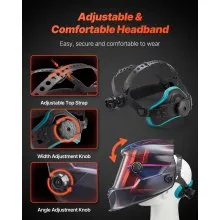 VEVOR Welding Helmet Auto Darkening True Color 3.94" x 3.15" Welding Hood Mask