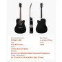 VEVOR 1041 mm (41 in) Cutway Acoustic Guitar Beginner Bundle with Gig Bag for Adult Black