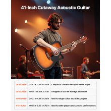 41 in Cutway Acoustic Guitar Beginner Bundle with Gig Bag for Adult Sunburst