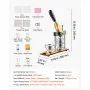VEVOR Button Maker Machine, 2.25" / 58 mm, Solid Metal Pin Maker with 100pcs Button Parts, Circle Cutter and Magic Book, Reinforced Ergonomic Handle, Steel Mold, for DIY Badges, Pins, Key Chains