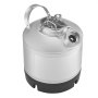 VEVOR Cleaning Keg, 1.75 Gallon/6.5L Keg Line Cleaning Kit with D Coupler Connection & Rubber Base, Beer Lines Cleaner Used for Beer Line Cleaning, 304Stainless Steel Kegerator Beers Lines Cleaner Kit
