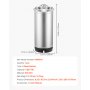 VEVOR Cleaning Keg, 5 Gallon/19L Keg Line Cleaning Kit with 4 D Coupler Connections & Rubber Base, Beer Lines Cleaner Used for Beer Line Cleaning, 304 Stainless Steel Kegerator Beers Lines Cleaner Kit