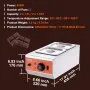 VEVOR Chocolate Tempering Machine, 9 Lbs 2 Tanks Chocolate Melting Pot with TEMP Control 86~185℉, 800W Stainless Steel Electric Commercial Food Warmer For Chocolate/Milk/Cream Melting and Heating
