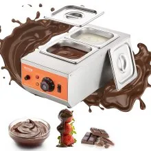 VEVOR Chocolate Tempering Machine, 2 Tanks Chocolate Melting Pot with TEMP Control 30℃-85℃, 800W Stainless Steel Electric Commercial Food Warmer For Chocolate/Milk/Cream Melting and Heating