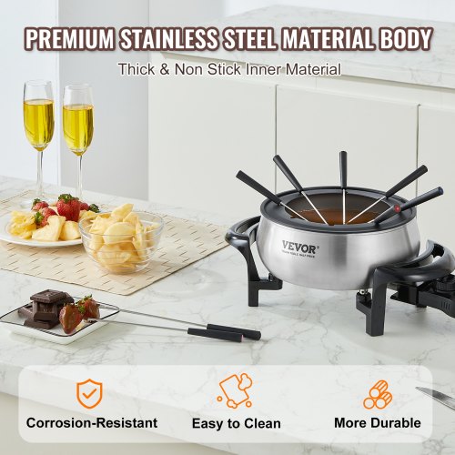 Fondue Maker, Stainless Steel Fondue Pot