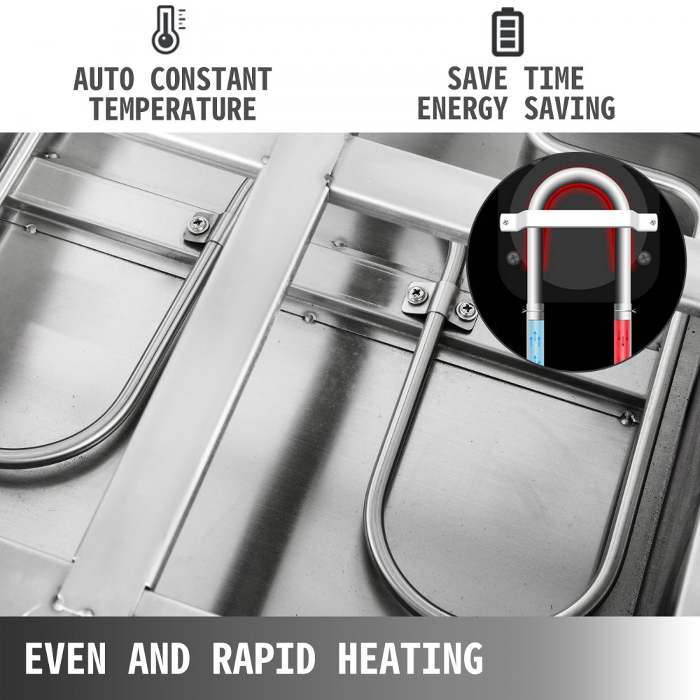 VEVOR 17.6 Lbs Chocolate Tempering Machine, Chocolate Melting Machine with LED Control (30~90℃/86~194℉)，1000W Electric Commercial Food Warmer For Chocolate/Milk/Cream/Soup Melting and Heating