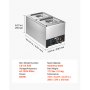 VEVOR Chocolate Melting Machine, 2 Tanks 9 Lbs Choc Commercial Melter, 800W High Power, Water Bath Heating System, Stainless Steel Body, 86℉- 185℉ Temp Range, Chocolate Warmer for Cheese Milk