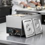 VEVOR Chocolate Melting Machine, 2 Tanks 4 kg Choc Commercial Melter, 800W High Power, Water Bath Heating System, Stainless Steel Body, 30℃ to 85℃ Temp Range, Chocolate Warmer for Cheese Milk