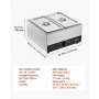 VEVOR Chocolate Melting Machine, 2 Tanks 17.6 Lbs Choc Commercial Melter, 1200W High Power, Water Bath Heating System, Stainless Steel Body, 86℉- 185℉ Temp Range, Chocolate Warmer for Cheese Milk