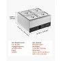 VEVOR Chocolate Melting Machine, 4 Tanks 17.6 Lbs Choc Commercial Melter, 1200W High Power, Water Bath Heating System, Stainless Steel Body, 86℉- 185℉ Temp Range, Chocolate Warmer for Cheese Milk