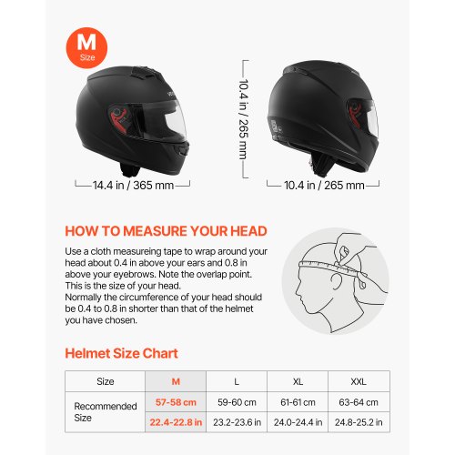 64 cm bike helmet RUANLOV Full Face Motorcycle with Tail DOT/ECE Approved Motorbike Moped Street Racing Crash Helmet, Men and Women (E XXL=63~ 64CM) : Automotive a deviation of 12 cm may occur VEVOR Full Face Motorcycle Helmet