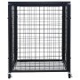 black VEVOR sports ball storage cart with metal grid design, four wheels, sturdy construction.