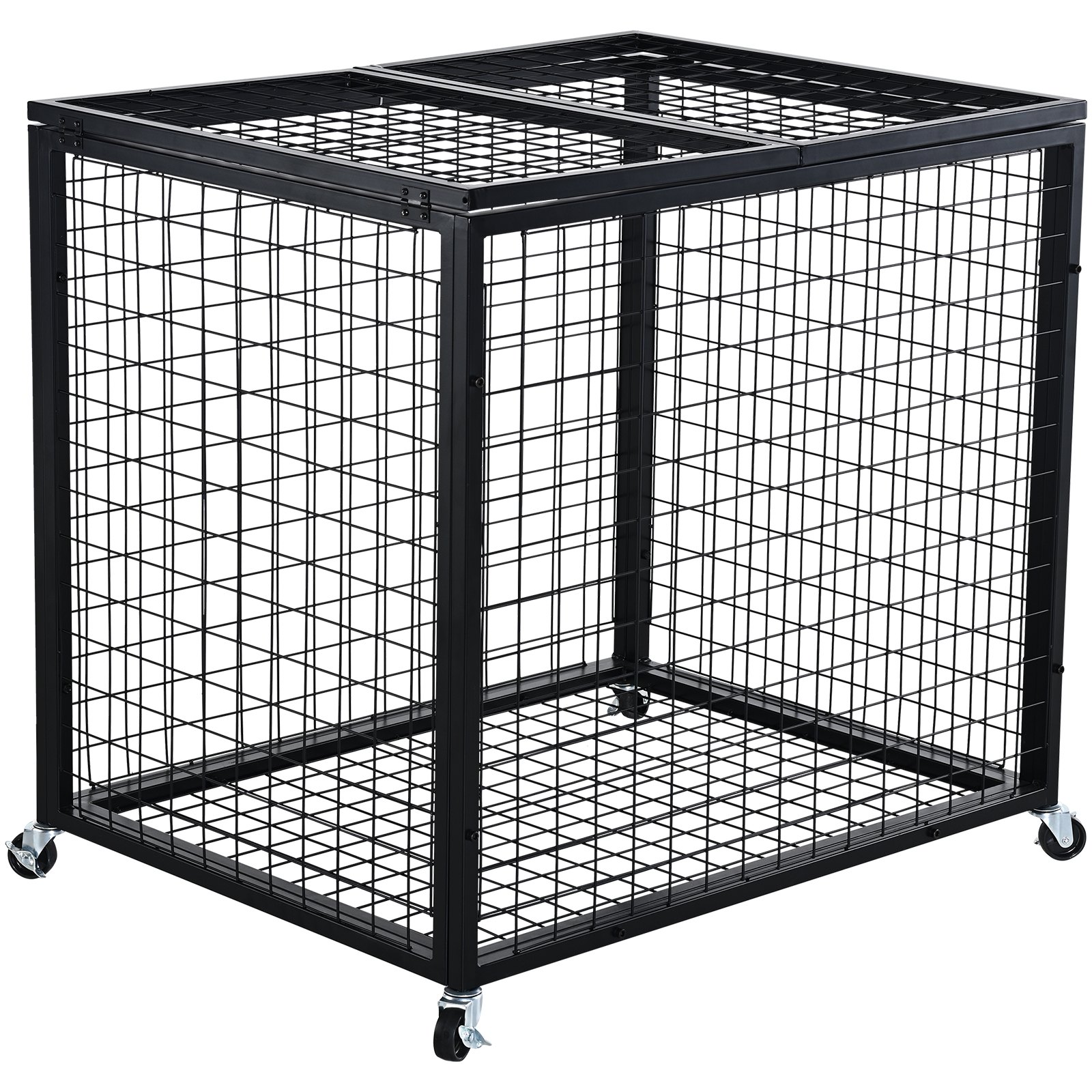 VEVOR sports ball storage cart with black metal frame and caster wheels for easy mobility.