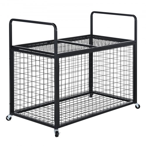 Sports Ball Storage Cart, Lockable Ball Cart With Double Lid Ball Rack Wheels Rolling Sports Ball Storage Cart Suitable Gyms Schools Clubs Indoor Outdoor B