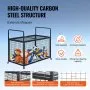 VEVOR Rolling Sports Ball Storage Cart, Lockable Basketball Cage with Double Lids, Sport Equipment Holder Organizer for Indoor Outdoor, Steel Storage Rack for Garages, Playgroup, Gym and Schools