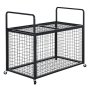 VEVOR Rolling Sports Ball Storage Cart, Lockable Basketball Cage with Double Lids, Sport Equipment Holder Organizer for Indoor Outdoor, Steel Storage Rack for Garages, Playgroup, Gym and Schools